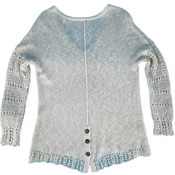 Lucky Brand Delicate Open-Knit Chunky Textured Popover Sweater Cream Size Medium - Picture 7 of 15